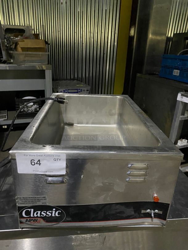 APW Wyott Commercial Countertop Single Well Food Warmer! All Stainless Steel! Model: W3V SN: 0006D01724 120V 1 Phase