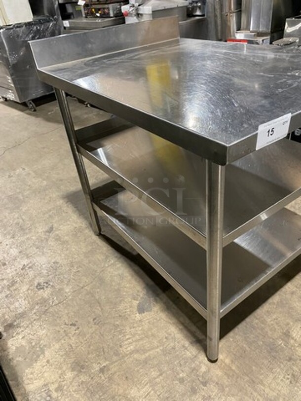 Solid Stainless Steel Work Top/ Prep Table! With Storage Space Underneath! On Legs! - Image 2 of 6