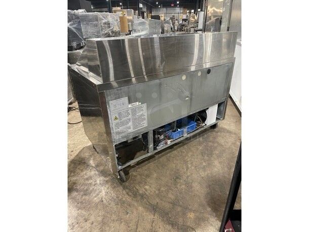 Dukers Commercial Refrigerated Sandwich/Salad Prep Table! All Stainless Steel! With 2 Door Storage Space Underneath! With Poly Coated Racks! Model DSP 60 Serial DUK211103! 115V! On Casters! - Image 4 of 9