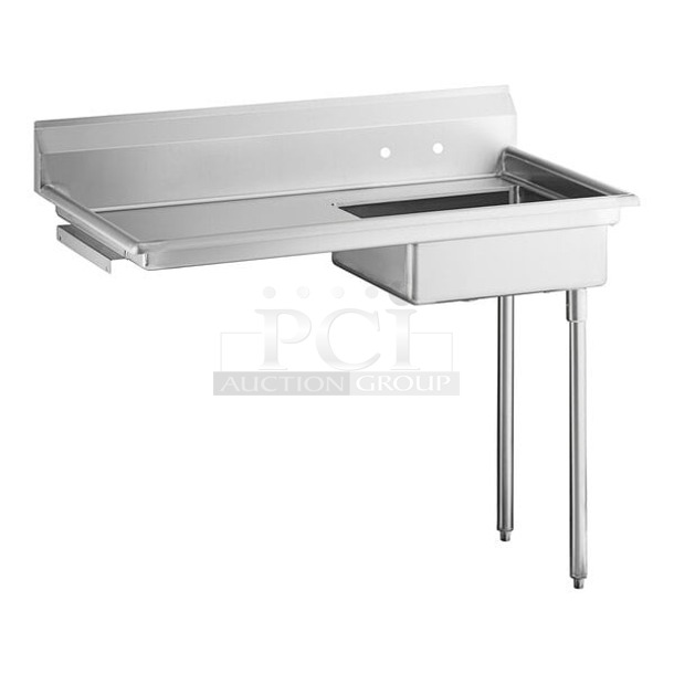 BRAND NEW SCRATCH & DENT! Regency 600UDT50R 50" 16-Gauge Stainless Steel Soiled / Dirty Undercounter Dishtable - Right Drainboard. 30x50x42-3/4 - Image 1 of 1