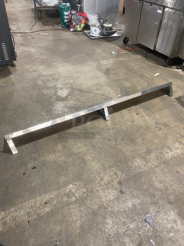 All Stainless Steel! Wall Mounted Commercial Shelf With Backsplash!  - Image 3 of 4
