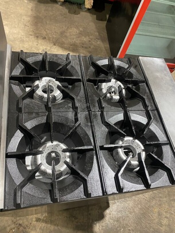 American Range Commercial Natural Gas Powered 4 Burner Stove! With Raised Back Splash! With Oven Underneath! All Stainless Steel! On Legs! - Image 5 of 9