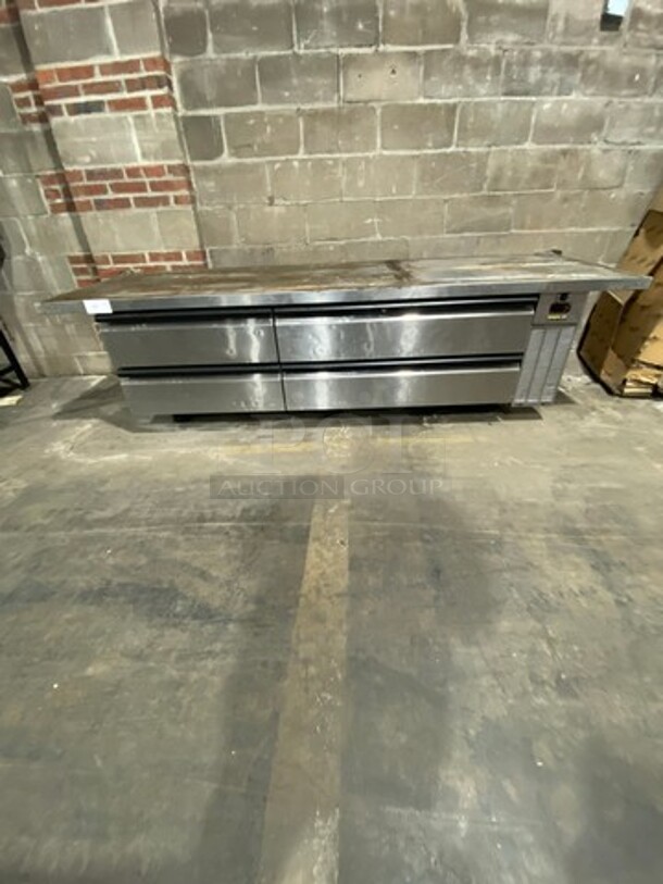 Silver King Commercial Refrigerated Chef Base! With 4 Drawers! All Stainless Steel! Model SKRCB97H Serial SBDH151473A! 115V! On Commercial Casters!
 - Image 1 of 12