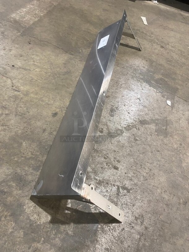 All Stainless Steel! Wall Mounted Commercial Shelf With Backsplash!  - Image 2 of 4