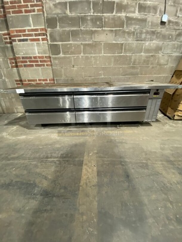 Silver King Commercial Refrigerated Chef Base! With 4 Drawers! All Stainless Steel! Model SKRCB97H Serial SBDH151473A! 115V! On Commercial Casters!
 - Image 2 of 12