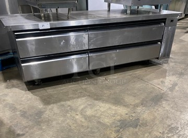 Silver King Commercial Refrigerated Chef Base! With 4 Drawer Storage Space! All Stainless Steel! On Casters! Model: SKRCB84H SN: SAJB65620A 115V 60HZ 1 Phase - Image 1 of 8