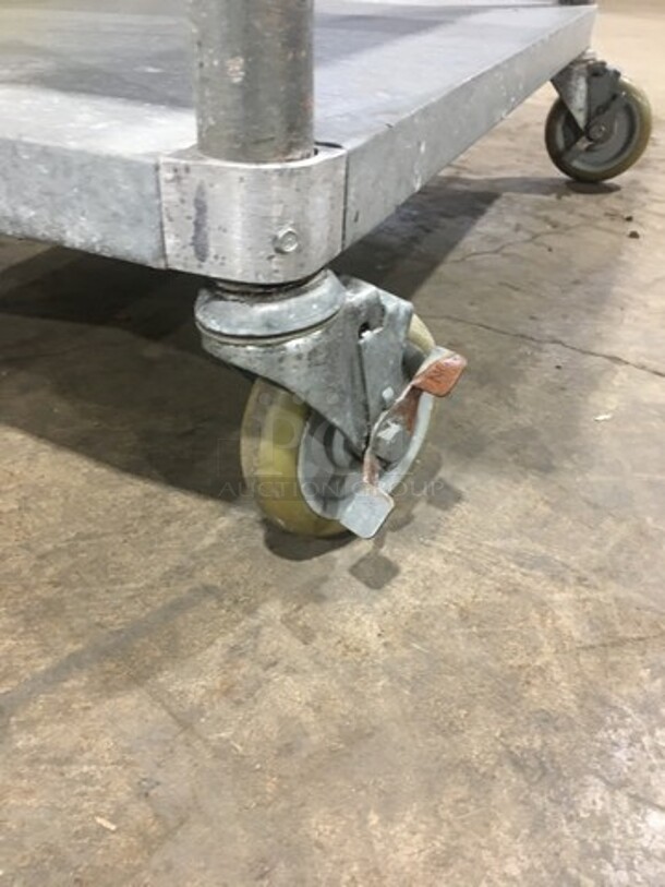 Solid Stainless Steel Work Top/ Prep Table! With Back And Side Splashes! With Storage Space Underneath! On Casters! - Image 6 of 7