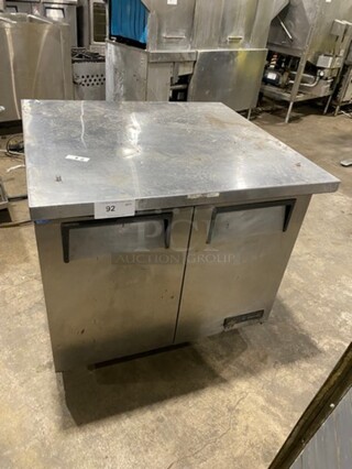 True Commercial 2 Door Lowboy/Worktop Cooler! All Stainless Steel! Model: TUC3634 SN: 6943839 115V 60HZ 1 Phase