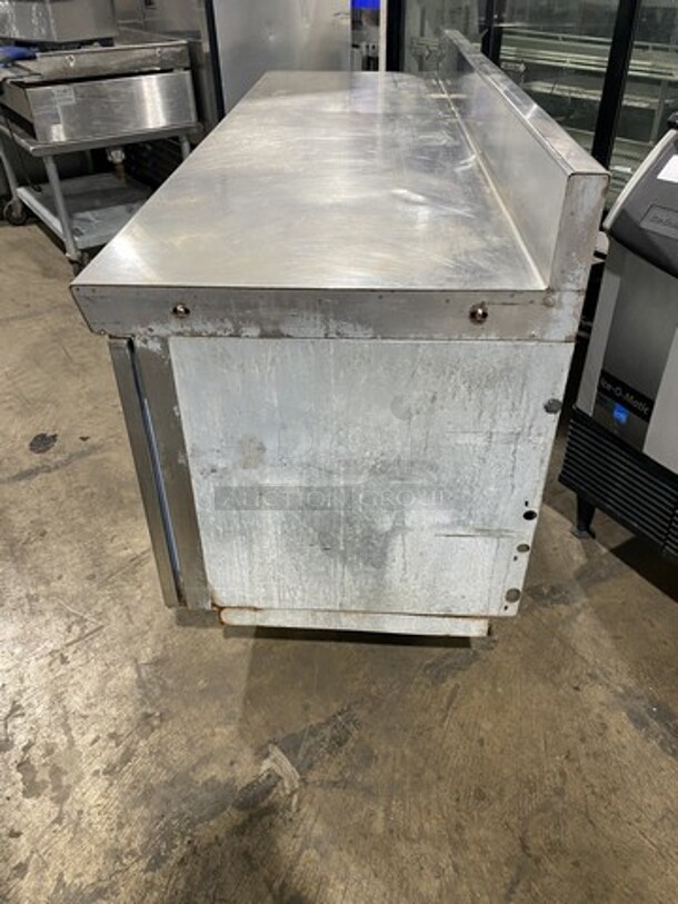Delfield 84" Inch All Stainless Steel Work Top Lowboy Cooler! With 2 Draws And 2 Doors! With Raised Back Splash! 115V 1 Phase! On Casters! - Image 2 of 11