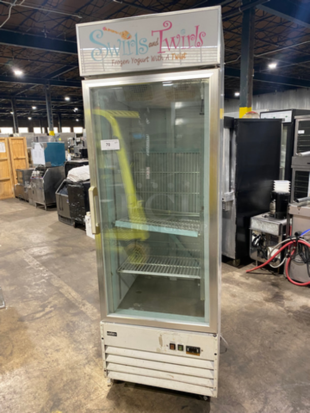 Summit Commercial Single Door Reach In Freezer Merchandiser! With View Through Door! Poly Coated Racks! On Casters! Model: SCFU1510 115V 60HZ 1 Phase