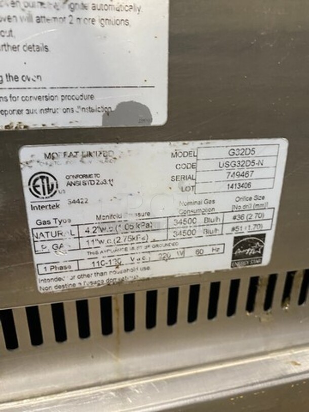 Turbofan Commercial Natural Gas Powered Double Deck Convection Oven! With View Through Doors! All Stainless Steel! 2x Your Bid Makes One Unit! Model: G32D5 SN: 749467 - Image 8 of 9