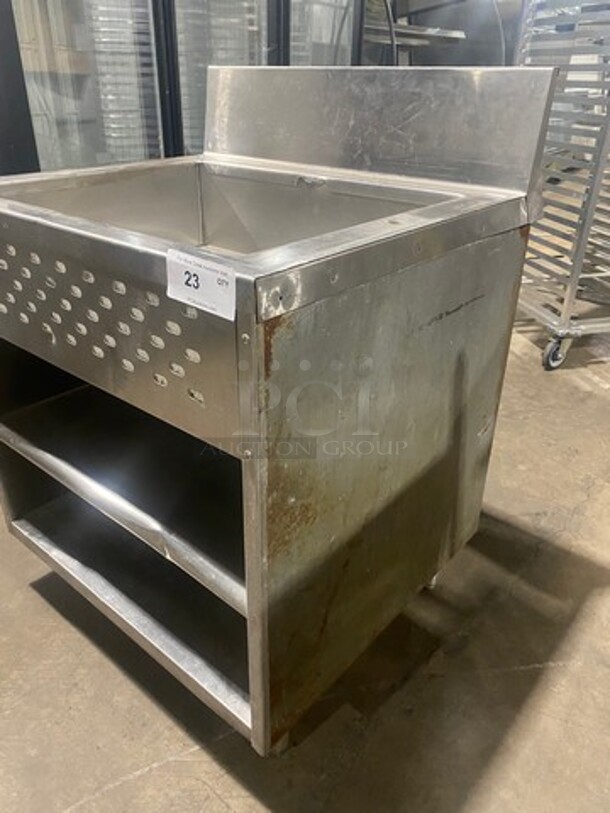 Commercial Insulated Ice Cooled Cold Pan! With Drain! All Stainless Steel! On Legs! - Image 2 of 7
