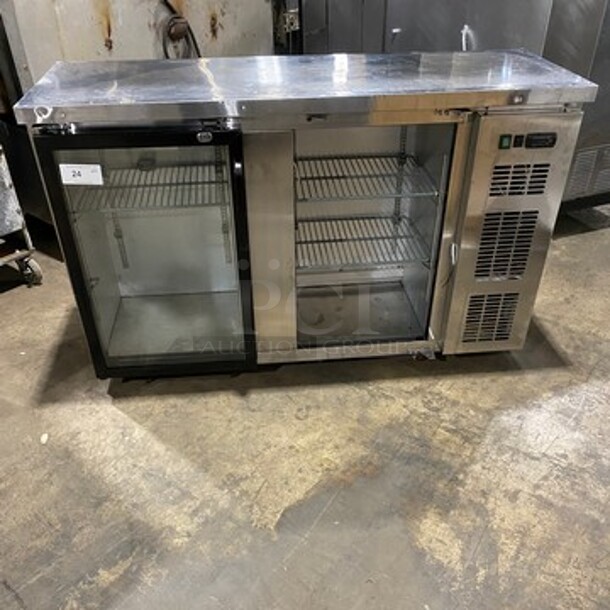 Spartan Commercial 2 Door Bar Back Cooler! With View Through Doors! All Stainless Steel! MISSING ONE DOOR! Model: SSGBB58SL 110V