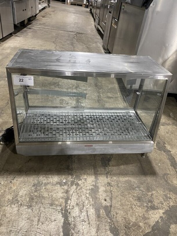 NICE! 36 Inch Counter Top Patty Food Warmer Display! Glass & Stainless Steel!