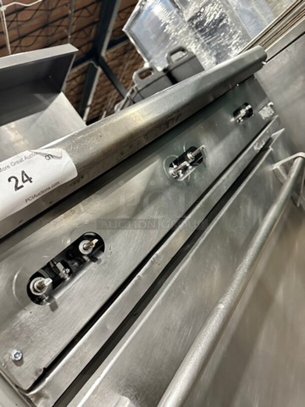 Wolf Commercial Natural Gas Powered 6 Burner Stove! With Raised Back Splash And Salamander Shelf! With Oven Underneath! All Stainless Steel! On Legs! - Image 8 of 10