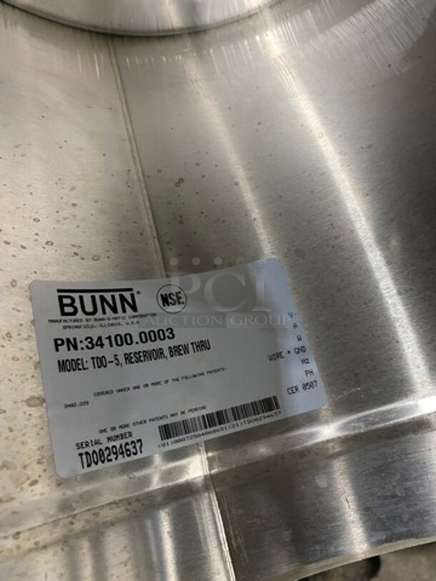 Bunn Commercial Countertop Iced Tea Dispenser! Model: TDO5 SN: TDO0294637 - Image 6 of 7