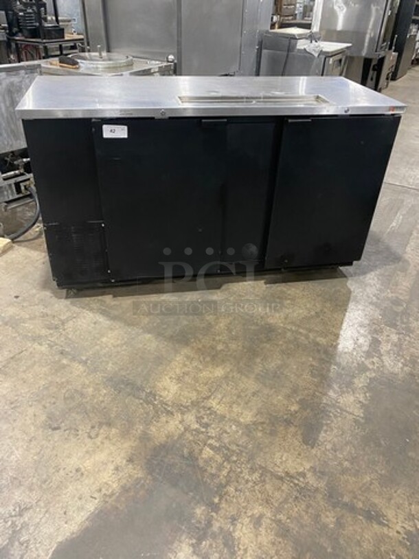 Micro Matic Commercial Refrigerated Dual Tower Kegerator! With 2 Door Storage Space Underneath! NO TOWERS! Model: MDD68 SN: 11100491M 115V 60HZ 1 Phase