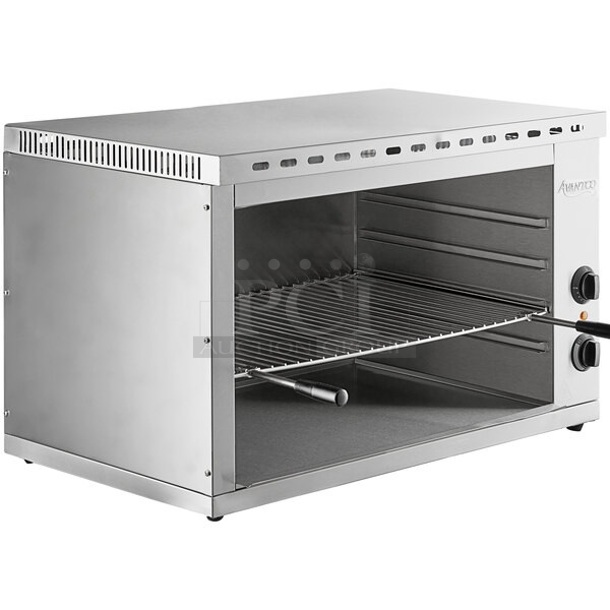 BRAND NEW SCRATCH AND DENT! 2023 Avantco 177CHSME32IM Stainless Steel Commercial Electric Countertop Cheese Melter. 208/240 Volts, 1 Phase. 