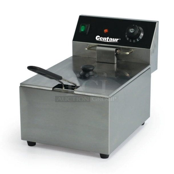 BRAND NEW! Centaur CEN-FRY16 Stainless Steel Countertop Electric Fryer w/ Basket and Lid. 208/240 Volts, 1 Phase. 