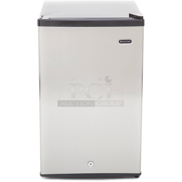 BRAND NEW SCRATCH AND DENT! Whynter CUF-210SS Energy Star Stainless Steel Upright Freezer with Lock. 115 Volts, 1 Phase. Tested and Working! - Image 1 of 4