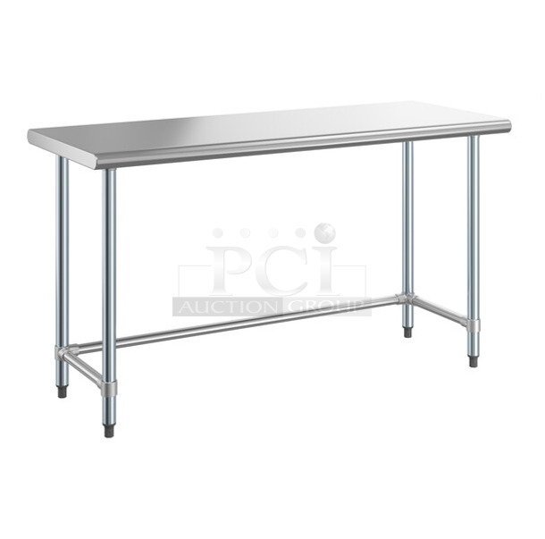 BRAND NEW SCRATCH AND DENT! Steelton 522ETOB2460 24" x 60" 18-Gauge 430 Stainless Steel Open Base Work Table - Image 1 of 2