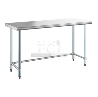 BRAND NEW SCRATCH AND DENT! Steelton 522ETOB2460 24" x 60" 18-Gauge 430 Stainless Steel Open Base Work Table