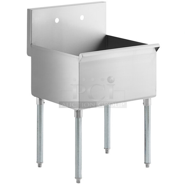 BRAND NEW SCRATCH AND DENT! Regency 600S12421SB 24" 16-Gauge Stainless Steel One Compartment Commercial Utility Sink - 24" x 21" x 13" Bowl. No Legs. - Image 1 of 4
