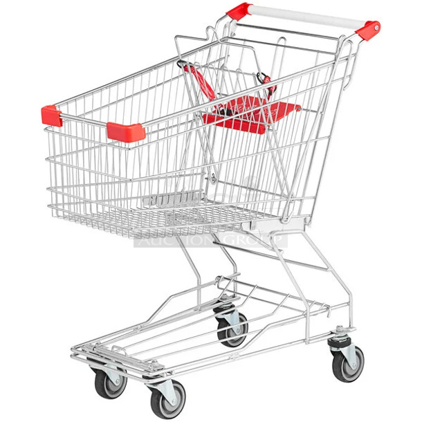 2 BRAND NEW SCRATCH AND DENT! Metal Shopping Carts. 2 Times Your Bid! - Image 1 of 5
