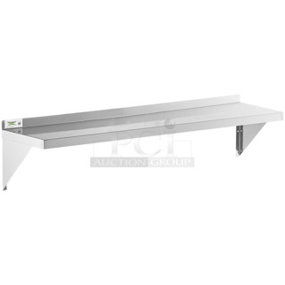 2 BRAND NEW SCRATCH AND DENT! Regency 600WS1260 18 Gauge Stainless Steel 12" x 60" Solid Wall Shelf. 2 Times Your Bid! May Be Missing Pieces. 