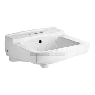 BRAND NEW SCRATCH AND DENT! American Standard 0321075.020 Declyn 18 1/2" x 17" White Vitreous China Wall-Mount Lavatory with 4" Centerset