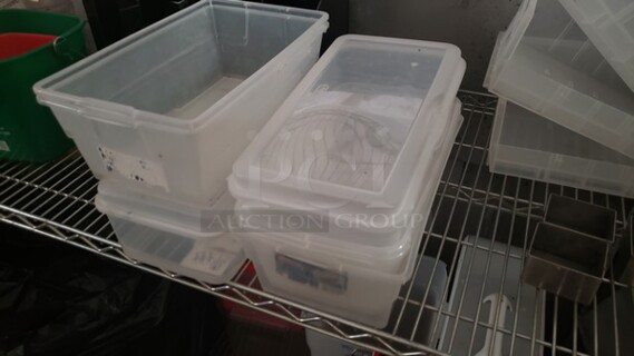 Lot of 6 Plastic Containers