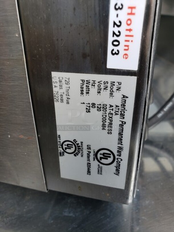 APW Wyott AT EXPRESS Radiant 120V Conveyor Toaster

60 Hz
1 PH - Image 3 of 4