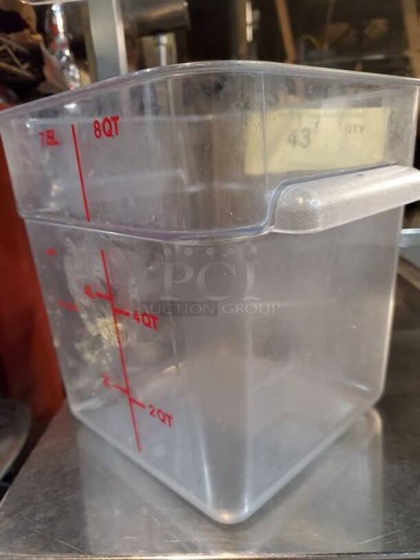 Cambro® Square Food Storage Containers - 8 Quart, Clear - Image 2 of 2