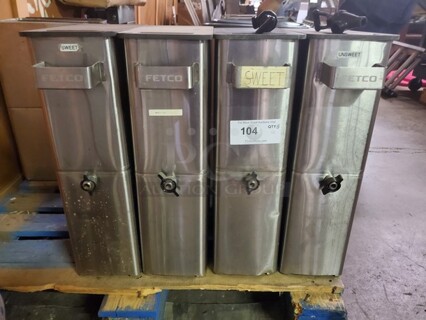 ALL ONE MONEY Lot of 4 Iced tea dispenser (Missing 2 faucet)