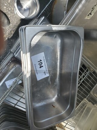 Lot of 3 Stainless Steel Food Pans *without lids*