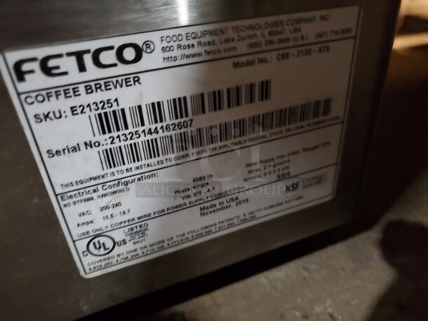 Fetco Coffee Brewer
Good Working Condition
208/230 V
1 PH - Image 7 of 7