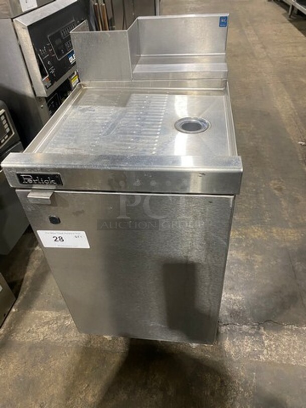 Perlick Under The Counter Drainboard! With Back Splash! With Storage Space Underneath! All Stainless Steel! On Legs!