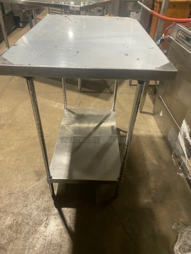 Solid Stainless Steel Work Top/ Prep Table! With Storage Space Underneath! On Legs! - Image 3 of 7