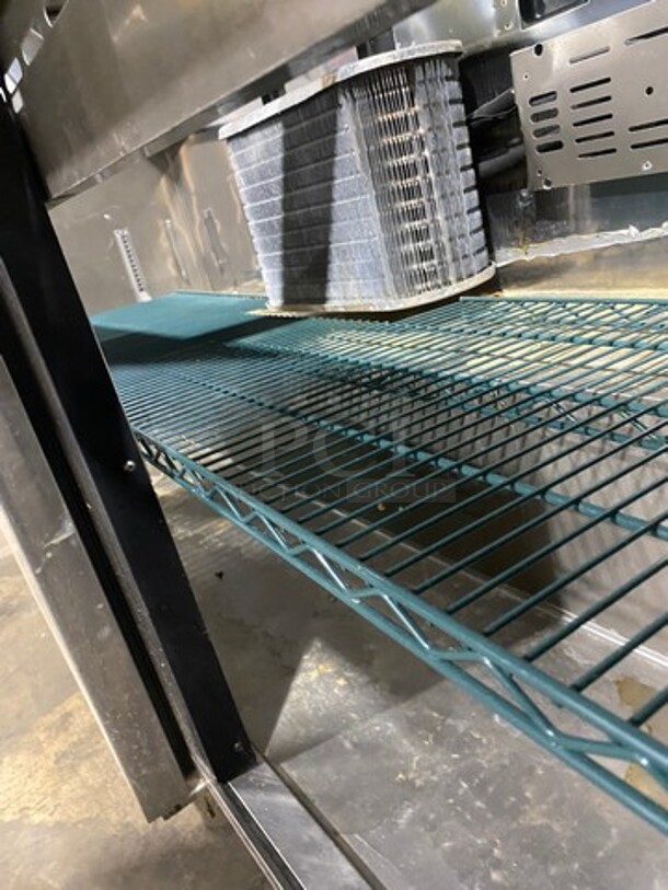 Turbo Air Commercial Refrigerated Mega Top Sandwich Prep Table! With 3 Door Storage Space Underneath! Poly Coated Racks! All Stainless Steel! On Casters! Model: MST7230 115V 60HZ 1 Phase - Image 6 of 9