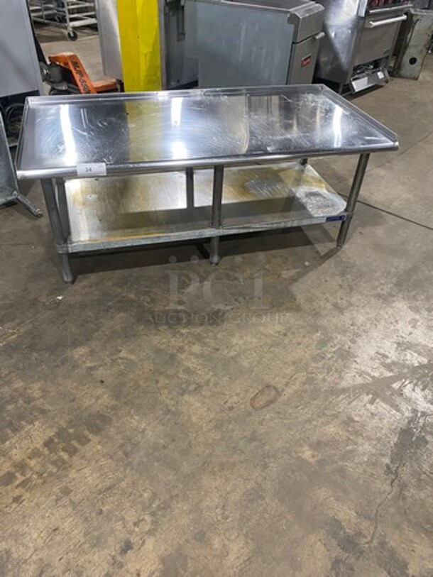 WOW! L & J Solid Stainless Steel Work Top/ Prep Table! With Storage Space Underneath! On Legs!