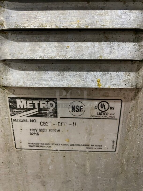 Metro Commercial Single Door Reach In Holding/Warming Cabinet Merchandiser! C5 Series! With View Through Door! On Commercial Casters! 120V! - Image 8 of 9