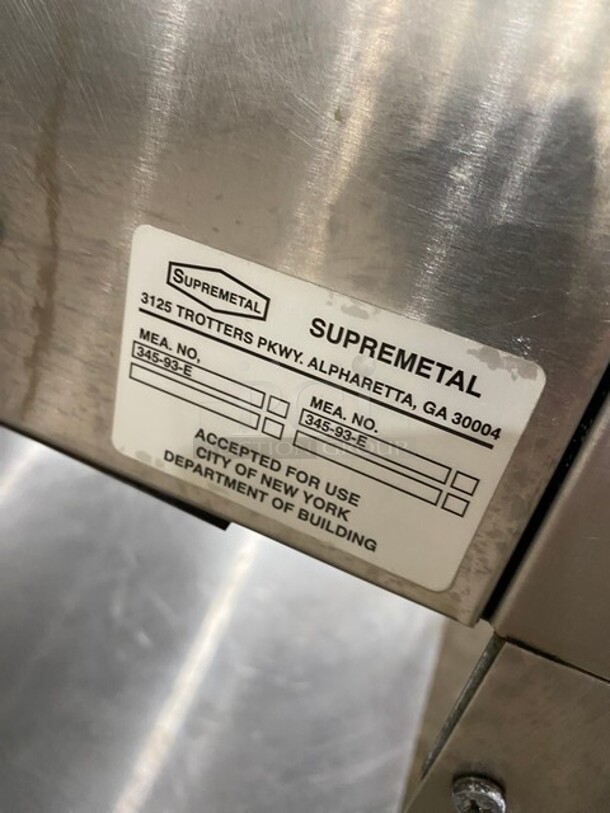 Supremetal 4 Well Electric Steam Table! With Sneeze Guard And Commercial Cutting Board! On Casters! - Image 9 of 11