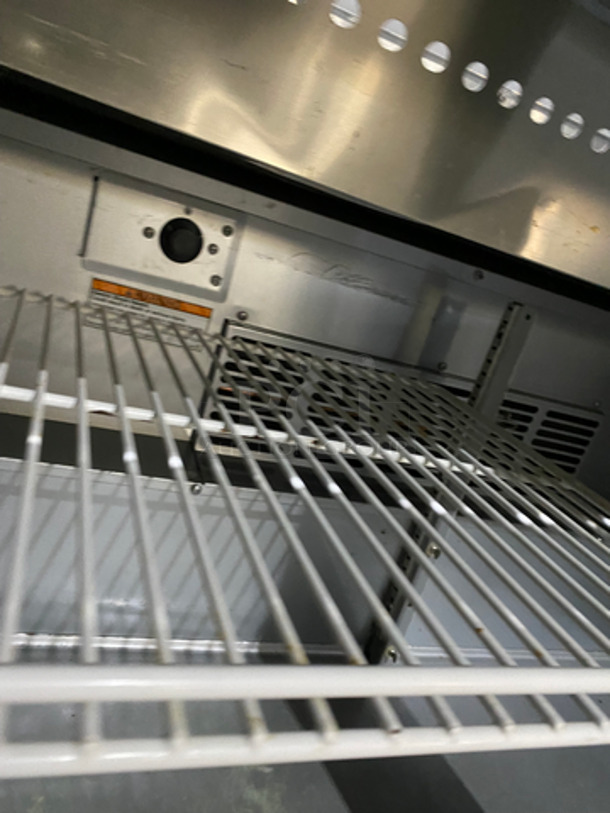 Beverage Air Commercial Refrigerated Sandwich Prep Table! With 2 Door Underneath Storage Space! With Poly Coated Racks! All Stainless Steel! On Casters! Model: SPE4812 115V 60HZ 1 Phase - Image 7 of 9