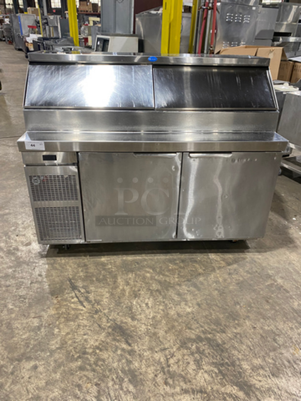 Randell Commercial Refrigerated Sandwich Prep Table! With 2 Door Storage Space Underneath! With Pan Holders! All Stainless Steel! Model: 51359WPR SN: W1611117-1 115V 60HZ 1 Phase