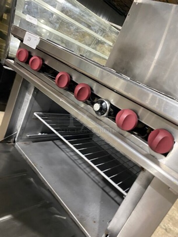 Therma Tek Commercial Natural Gas Powered 6 Burner Stove! With Raised Back Splash! With Oven Underneath! All Stainless Steel! On Legs! - Image 8 of 9