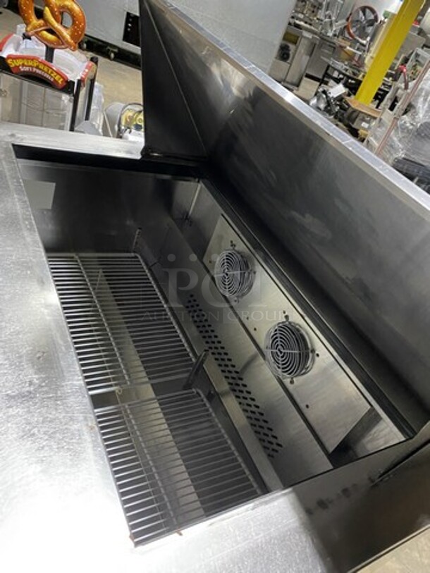 Atosa 48 Inch Mega Top Refrigerated Sandwich Prep Table! Model MSF8306GR! 115V 1 Phase! On Commercial Casters!  - Image 8 of 9