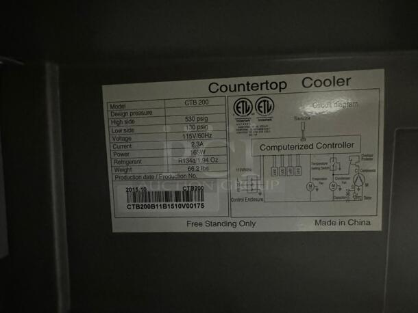 WOW! BRAND NEW! IN THE BOX! AHT Commercial Countertop Mini Reach In Cooler Merchandiser! With View Through Door! Eletric Powered! With Poly Coated Racks! Model: CTB200 SN: CTB200B11B1510V00178 115V - Image 4 of 7