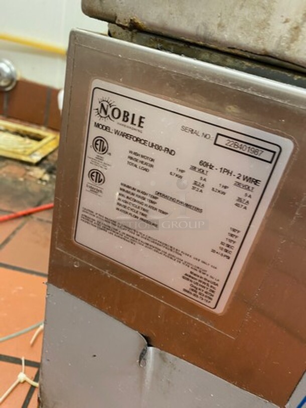 Noble Commercial Undercounter Dishwasher! All Stainless Steel! WORKING WHEN REMOVED! Model: WAREFORCEUH30 SN: 22B401987 208/230V 1 Phase - Image 8 of 9