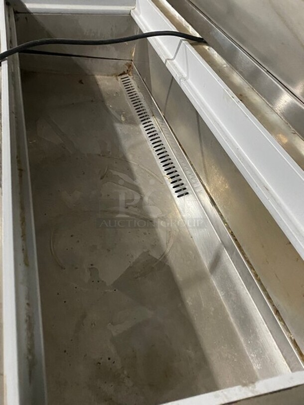WOW! Migali Commercial Refrigerated Mega Top Sandwich/Salad Prep Table! With Single Door Refrigerated Storage Underneath! All Stainless Steel! With Poly Coated Racks! On Casters! 115V 1 Phase! Model: G3-PP-46 SN: 10020001M!  - Image 7 of 8