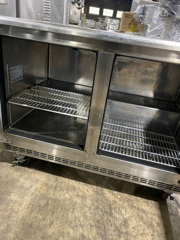 Everest Commercial 2 Door Lowboy/ Worktop Cooler! All Stainless Steel! On Casters! Model: ETBR2 SN: BTBR211070002 115V 60HZ 1 Phase - Image 5 of 8